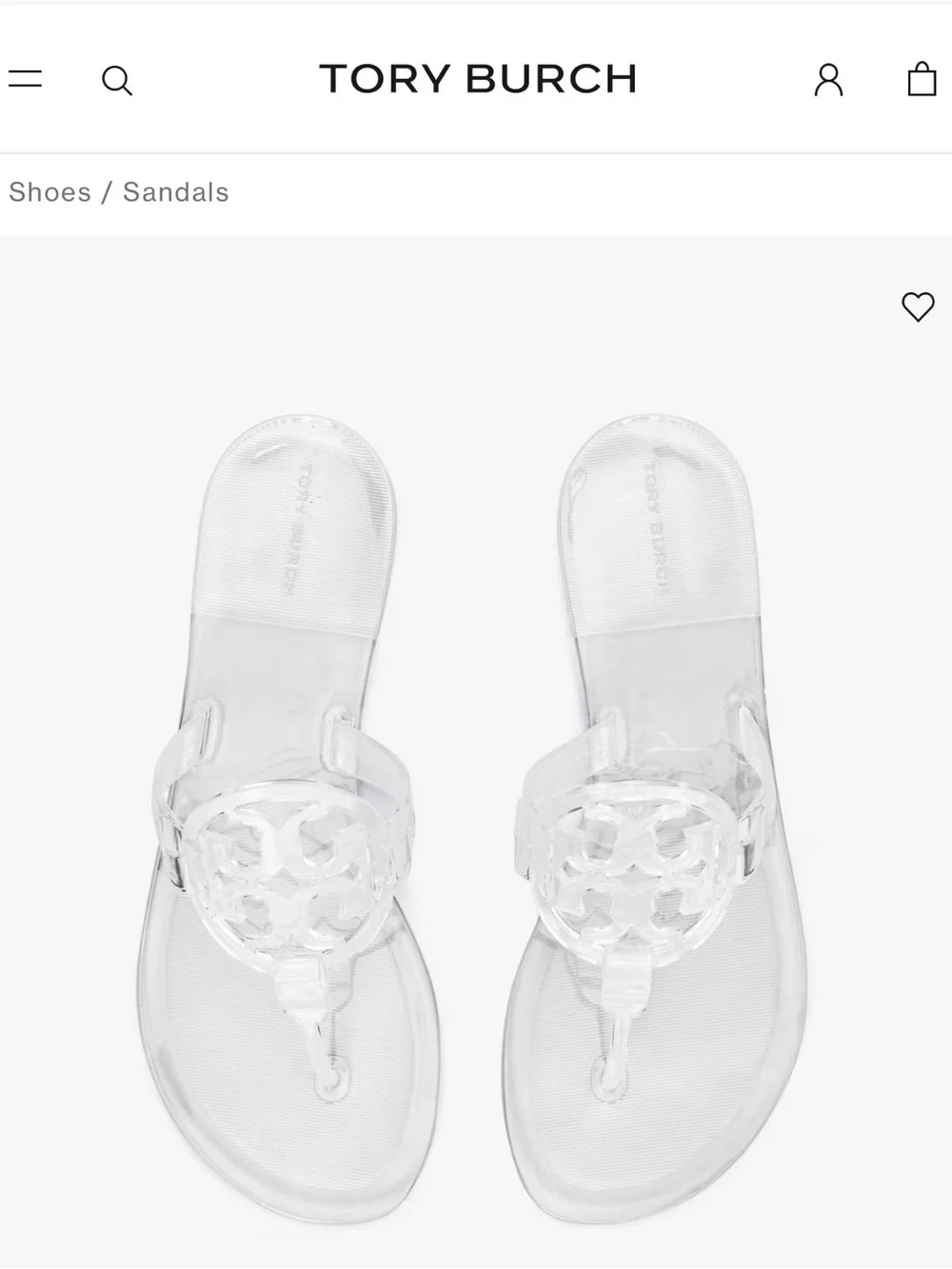 Tory Burch Transparent Miller Jelly Thong Sandals - Clear (New! In box!)